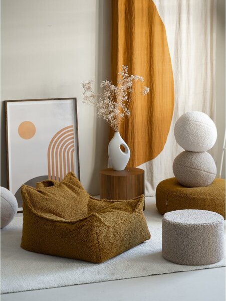 Brązowy dziecięcy worek do siedzenia z materiału bouclé Chair – Wigiwama