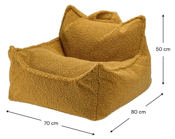 Brązowy dziecięcy worek do siedzenia z materiału bouclé Chair – Wigiwama