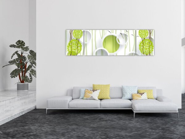 Obraz abstrakcji z drzewami (170x50 cm)