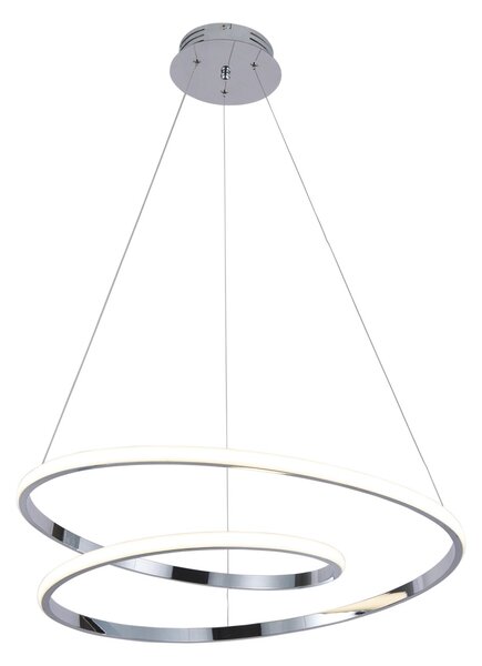 Ledowa, srebrna, zakręcona lampa wisząca K-8049 z serii ILUSION CHROM
