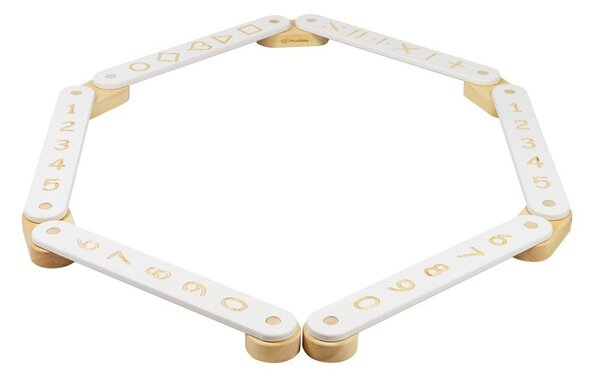 Biały tor sensoryczny z litego drewna sosnowego 10x408x5 cm Montessori – Meowbaby