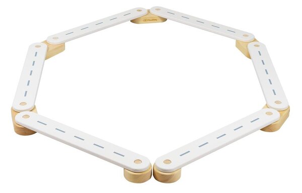 Biały tor sensoryczny z litego drewna sosnowego 10x408x5 cm Montessori – Meowbaby