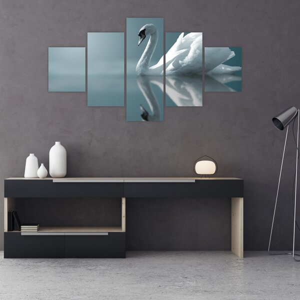 Obraz - Biały łabędź (125x70 cm)