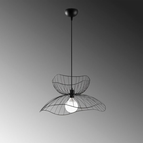 Czarna lampa wisząca z metalowym kloszem ø 50 cm Farac – Opviq lights