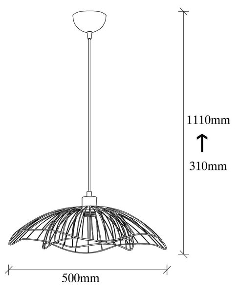 Czarna lampa wisząca z metalowym kloszem ø 50 cm Farac – Opviq lights