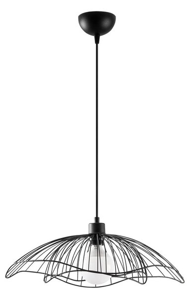 Czarna lampa wisząca z metalowym kloszem ø 50 cm Farac – Opviq lights