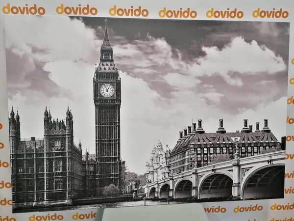 Obraz Big Ben w Londynie w wersji czarno-białej