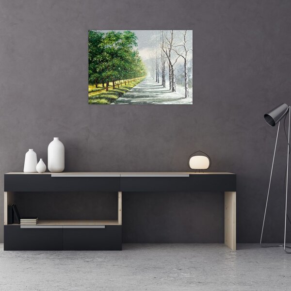 Obraz - Zima kontra lato (70x50 cm)