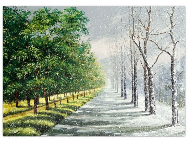 Obraz - Zima kontra lato (70x50 cm)