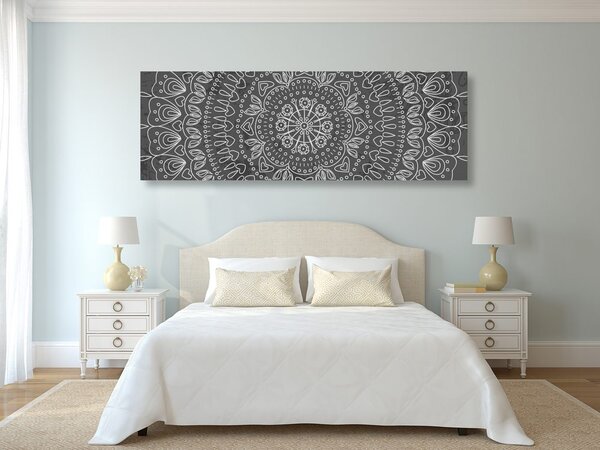 Obraz ręcznie rysowana Mandala w wersji czarno-białej