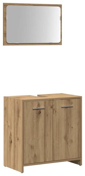Szafka łazienkowa z lustrem, dąb artisan