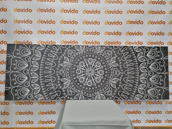 Obraz ręcznie rysowana Mandala w wersji czarno-białej