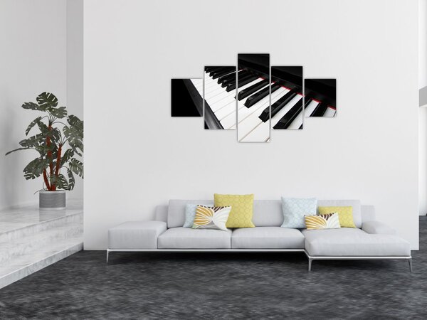 Obraz klawiszy fortepianu (125x70 cm)