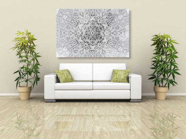 Obraz Mandala etniczna w wersji czarno-białej