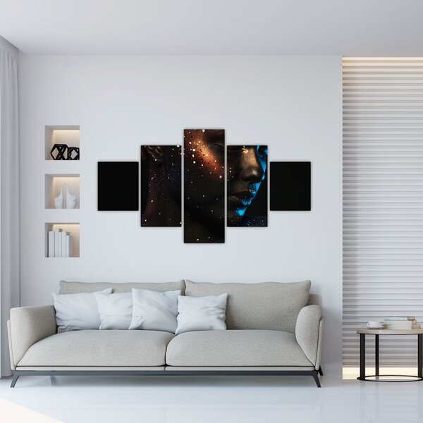 Błyszczący obraz kobiety (125x70 cm)