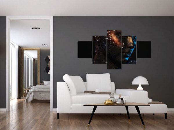 Błyszczący obraz kobiety (125x70 cm)
