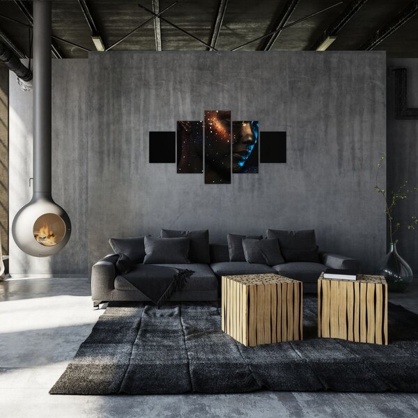 Błyszczący obraz kobiety (125x70 cm)