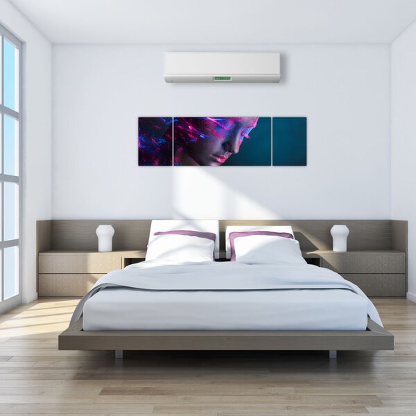 Błyszczący obraz kobiety (170x50 cm)