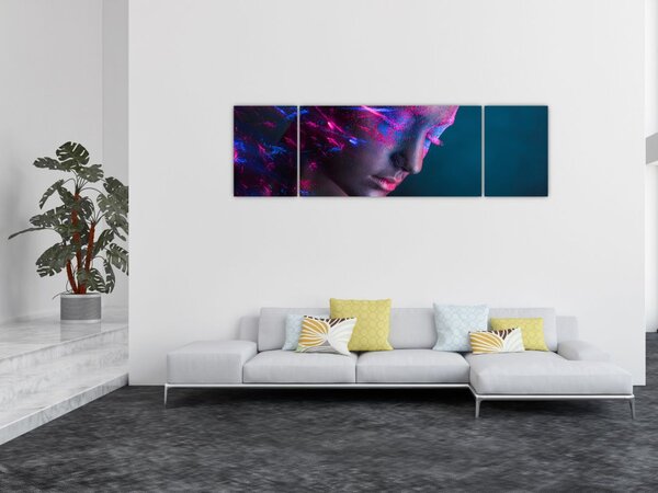 Błyszczący obraz kobiety (170x50 cm)