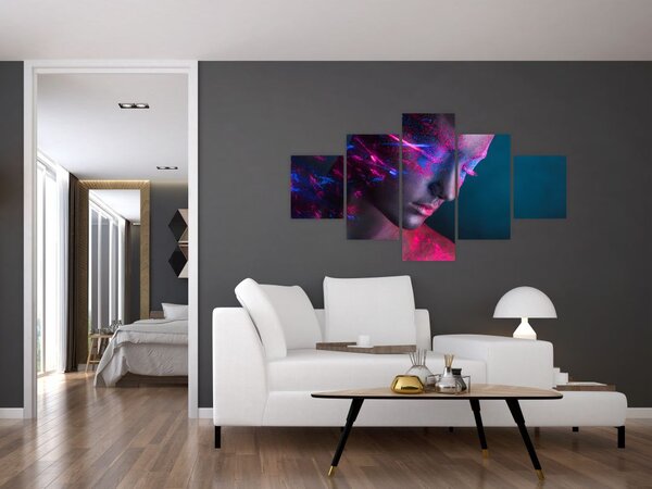 Błyszczący obraz kobiety (125x70 cm)