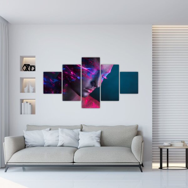 Błyszczący obraz kobiety (125x70 cm)