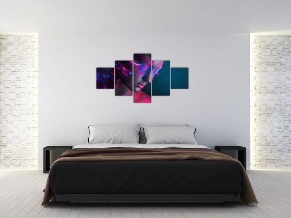 Błyszczący obraz kobiety (125x70 cm)