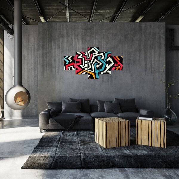 Obraz abstrakcji graficznej (125x70 cm)