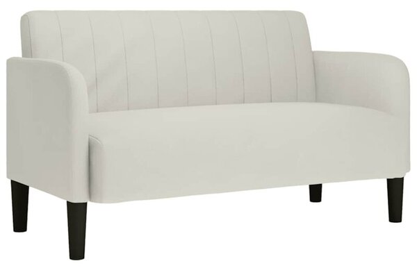 Sofa dwuosobowa kremowa 109 cm aksamitna