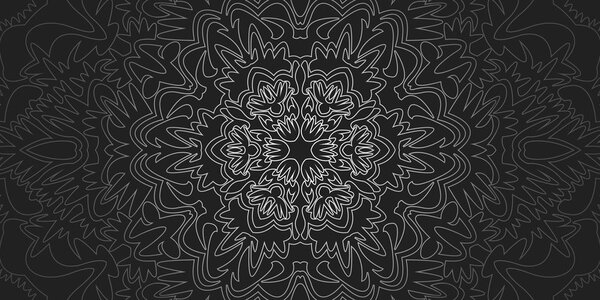 Obraz Mandala ornamentalna w wersji czarno-białej