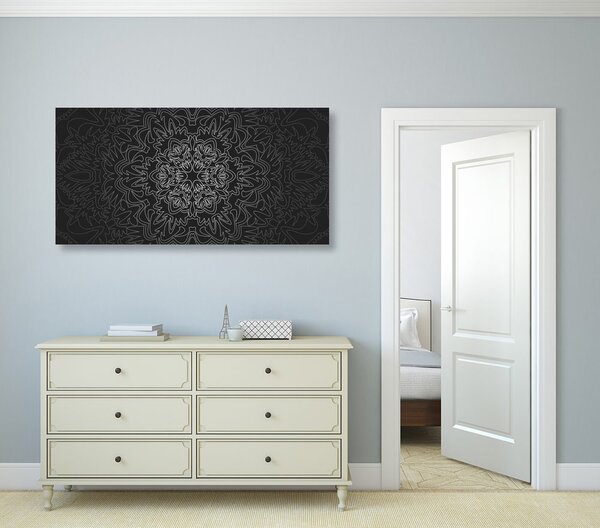 Obraz Mandala ornamentalna w wersji czarno-białej