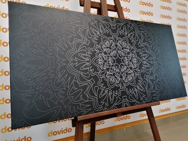 Obraz Mandala ornamentalna w wersji czarno-białej