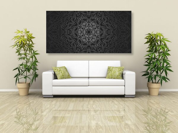 Obraz Mandala ornamentalna w wersji czarno-białej