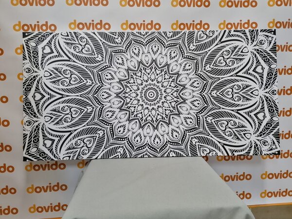 Obraz Mandala harmonii w wersji czarno-białej