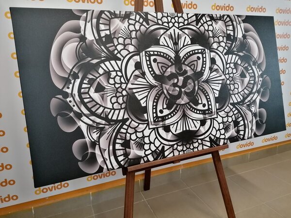 Obraz Mandala zdrowia w wersji czarno-białej