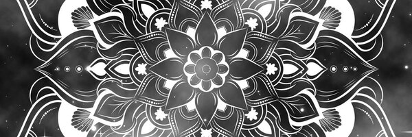 Obraz nowoczesna Mandala z orientalnym wzorem w wersji czarno-białej
