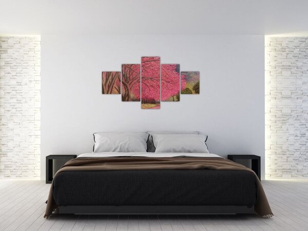 Obraz kwitnących drzew (125x70 cm)