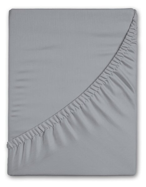 Szare flanelowe prześcieradło z gumką 90x200 cm – Good Morning