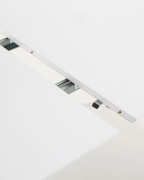 Biały okrągły rozkładany stół z białym blatem ø 90 cm Oqui – Kave Home