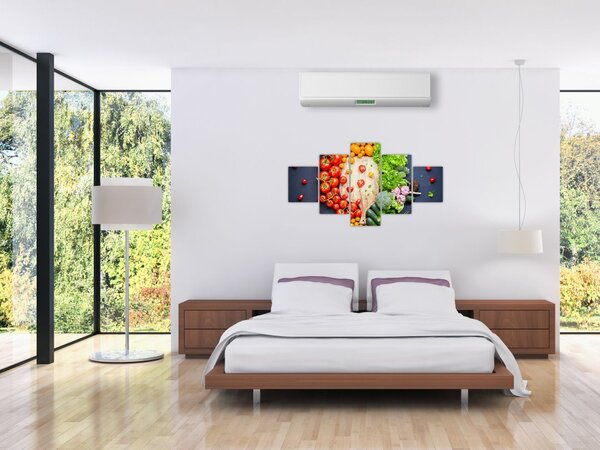 Obraz - Stół pełen warzyw (125x70 cm)