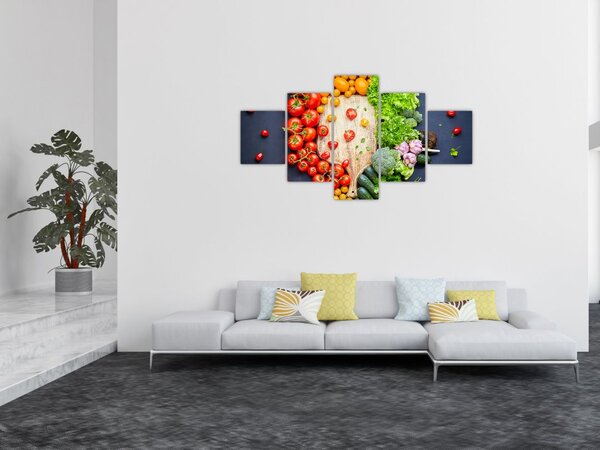 Obraz - Stół pełen warzyw (125x70 cm)