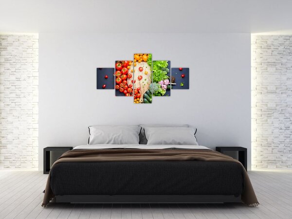 Obraz - Stół pełen warzyw (125x70 cm)