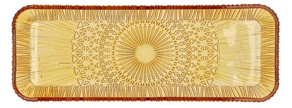 Pomarańczowy szklany półmisek 14x38 cm Kusintha – Bitz