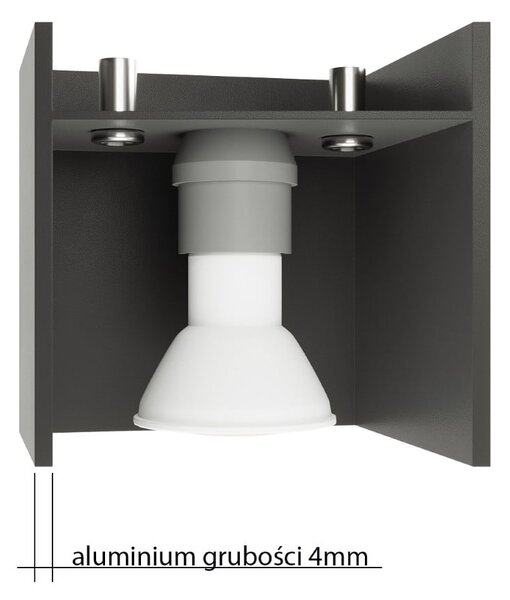 Biała lampa sufitowa z metalowym kloszem 10x10 cm Pax – Sollux