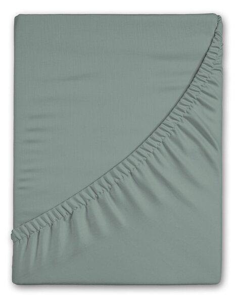 Zielone flanelowe prześcieradło z gumką 90x200 cm – Good Morning