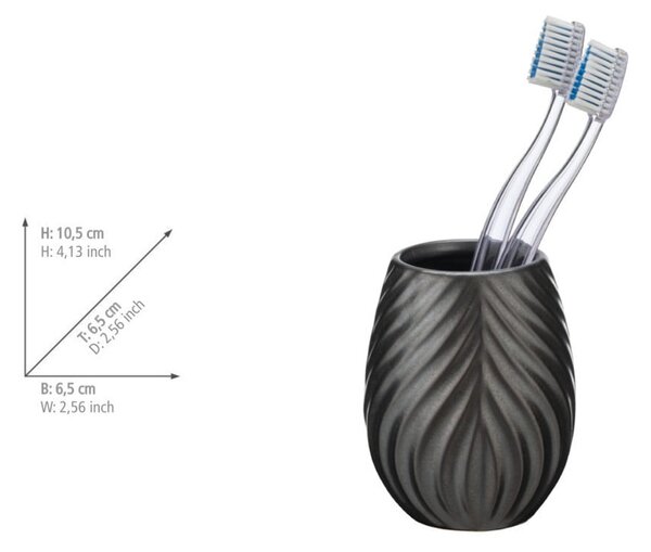 Antracytowy ceramiczny zestaw akcesoriów łazienkowych Idro – Wenko