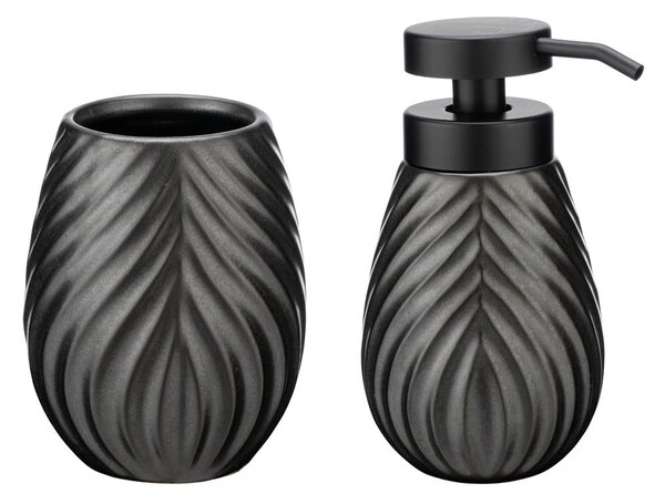Antracytowy ceramiczny zestaw akcesoriów łazienkowych Idro – Wenko