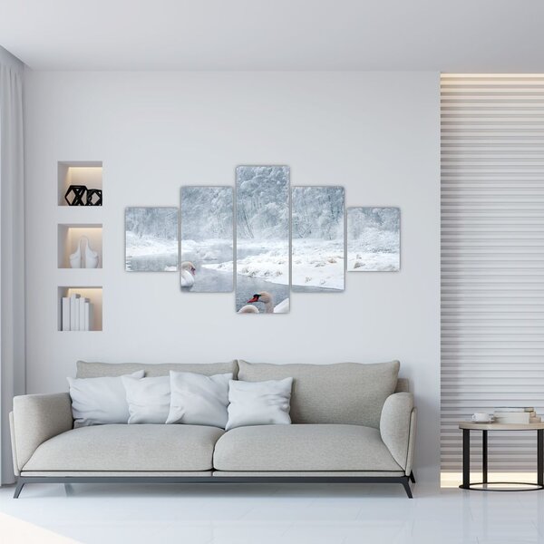Obraz łabędzi (125x70 cm)