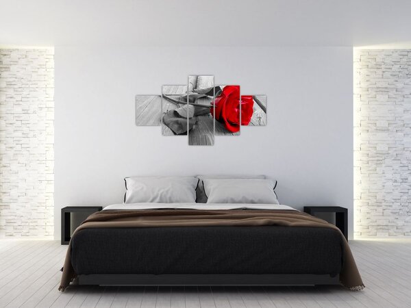 Obraz czerwonej róży (125x70 cm)