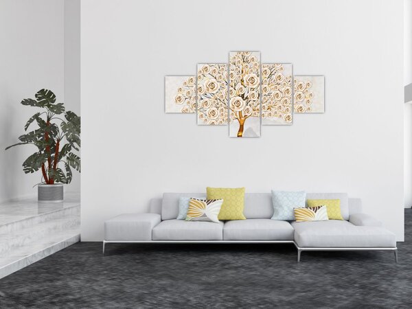 Obraz drzewa kwiatowego (125x70 cm)
