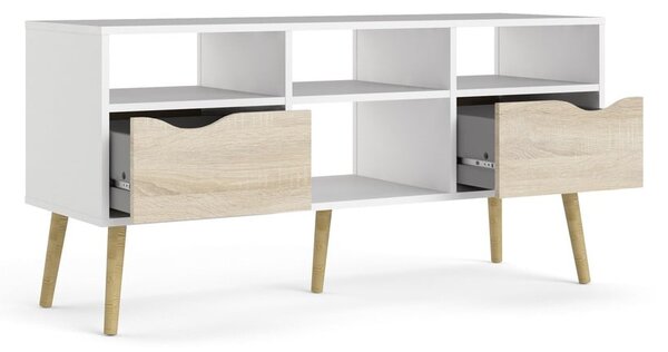 Biała szafka pod TV Tvilum Oslo, 117 x 57 cm